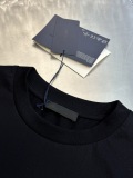 Prada Classic Embroidered School Emblem Logo Round Neck T-shirt Couple Casual Oversize Short Sleeve