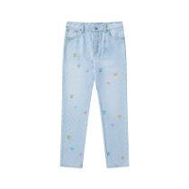 Louis Vuitton Fashion Embroidered Logo Casual Jeans Louis Vuitton Fashion Embroidered Logo Casual Jeans