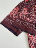 Gucci Fashion Red Poppy Flower Cuban Collar Full Print Short Sleeve Shirt Set