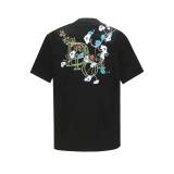 Dior Fashion Embroidered Flower Logo Round Neck T-shirt Couple Casual Loose Short Sleeve
