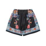 Versace Fashion Versatile Printed Beach Pants Couple Drawstring Zipper Pocket Shorts
