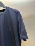 Prada Classic Embroidered School Emblem Logo Round Neck T-shirt Couple Casual Oversize Short Sleeve