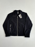 Dior Classic Embroidered Logo Stand up Collar Zipper Jacket Nylon Jacket