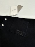 Dior Fashion Versatile Embroidered Logo Four Button Knitted Short Sleeve Polo Shirt