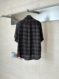 Chrome Hearts Fashion Plaid Sword Zipper Casual Versatile Short Sleeve Shirt