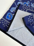 Gucci Fashion Blues Paisley Cashew Flower Full Print Short Sleeve Shirt Set