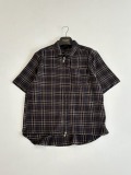 Chrome Hearts Fashion Plaid Sword Zipper Casual Versatile Short Sleeve Shirt