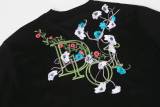Dior Fashion Embroidered Flower Logo Round Neck T-shirt Couple Casual Loose Short Sleeve