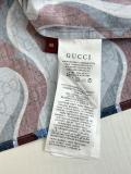 Gucci Fashion Blue Wave GG Old Flower Full Print Short Sleeve Shirt Set