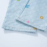 Louis Vuitton Fashion Embroidered Logo Casual Jeans