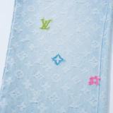 Louis Vuitton Fashion Embroidered Logo Casual Jeans