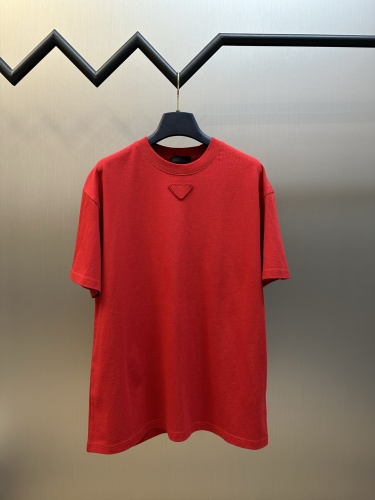 Prada Classic Simple Round Neck T-shirt Couple Casual Oversize Short Sleeve