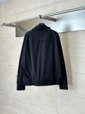 Dior Classic Embroidered Logo Stand up Collar Zipper Jacket Nylon Jacket