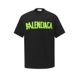 Balenciaga Classic Crack Logo Printed T-shirt Unisex Versatile Loose Short Sleeve