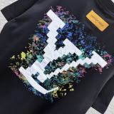 Louis Vuitton Classic Embroidered Logo Round Neck T-shirt Unisex Versatile Loose Short Sleeve