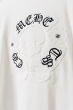 Chrome Hearts Fashion Embroidered Sanskrit Cross T-shirt Couple Casual Loose Short Sleeve