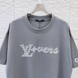 Louis Vuitton Classic Embroidered Logo T-shirt Unisex Versatile Loose Short Sleeve