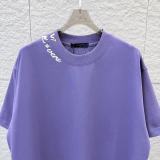 Louis Vuitton Classic Logo Printed Round Neck T-shirt Unisex Versatile Loose Short Sleeve