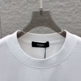Fendi Fashion Embroidery Logo T-shirt Unisex Versatile Loose Short Sleeve