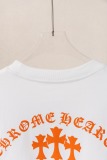 Chrome Hearts Fashion Foam Sanskrit Cross Print T-shirt Couple Casual Loose Short Sleeve