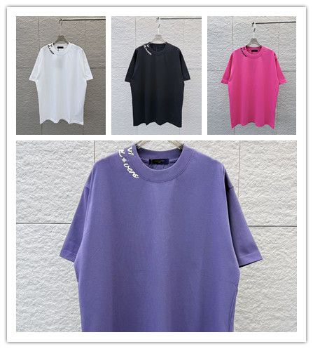 Louis Vuitton Classic Logo Printed Round Neck T-shirt Unisex Versatile Loose Short Sleeve
