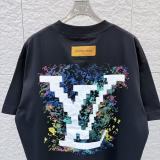 Louis Vuitton Classic Embroidered Logo Round Neck T-shirt Unisex Versatile Loose Short Sleeve