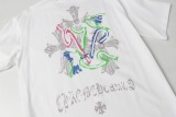 Chrome Hearts Classic Sanskrit Cross Print T-shirt Unisex Versatile Loose Short Sleeve