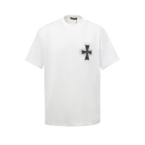 Chrome Hearts Retro Embroidered Cross T-shirt Unisex Versatile Loose Short Sleeve