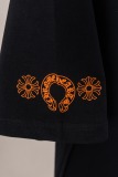 Chrome Hearts Fashion Foam Sanskrit Cross Print T-shirt Couple Casual Loose Short Sleeve