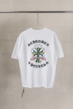 Chrome Hearts Fashion Embroidered Round Neck T-shirt Couple Casual Versatile Short Sleeve