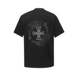Chrome Hearts Retro Embroidered Cross T-shirt Unisex Versatile Loose Short Sleeve