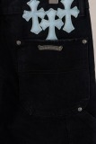 Chrome Hearts Fashion Leather Cross Casual Versatile Denim Shorts