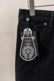 Chrome Hearts Fashion Leather Cross Casual Versatile Denim Shorts