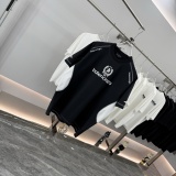 Balenciaga Classic Logo Printed Splicing Quick Drying T-shirt Unisex Versatile Loose Short Sleeve