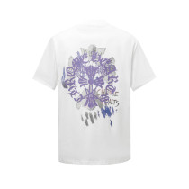 Chrome Hearts Classic Sanskrit Cross Print T-shirt Unisex Versatile Loose Short Sleeve