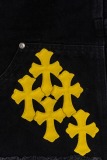 Chrome Hearts Fashion Leather Cross Casual Versatile Denim Shorts