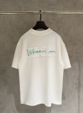 Dior Fashion Patchwork Embroidered Short Sleeve Couple Loose Casual T-shirt