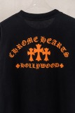 Chrome Hearts Fashion Foam Sanskrit Cross Print T-shirt Couple Casual Loose Short Sleeve