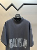 Balenciaga Retro Mirror Logo Printed Short Sleeve Unisex Loose Casual T-shirt