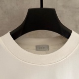 Dior Fashion Patchwork Embroidered Short Sleeve Couple Loose Casual T-shirt