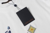 Louis Vuitton Fashion Embroidered T-shirt Unisex Versatile Loose Short Sleeve