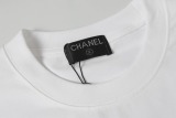 Chanel Fashion Inkjet Logo Printed T-shirt Couple Casual Versatile Short Sleeve
