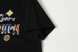 Louis Vuitton Fashion Embroidered T-shirt Unisex Versatile Loose Short Sleeve