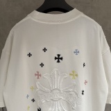 Chrome Hearts Classic Embroidered Cross Short Sleeve Couple Loose Casual T-shirt