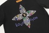 Louis Vuitton Fashion Embroidered Logo Round Neck T-shirt Couple Casual Versatile Short Sleeve