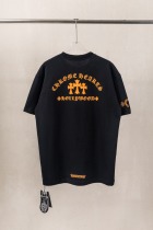 Chrome Hearts Fashion Foam Sanskrit Cross Print T-shirt Couple Casual Loose Short Sleeve Chrome Hearts Fashion Foam Sanskrit Cross Print T-shirt Couple Casual Loose Short Sleeve