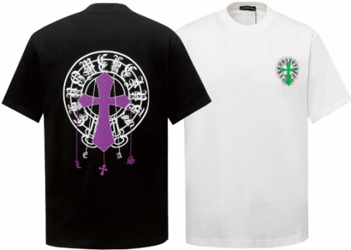 Chrome Hearts Fashion Foam Printed T-shirt Unisex Versatile Loose Short Sleeve