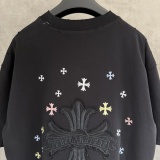 Chrome Hearts Classic Embroidered Cross Short Sleeve Couple Loose Casual T-shirt