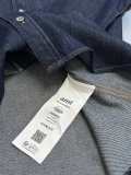 Ami Paris Classic Casual Versatile Embroidered Long Sleeve Denim Shirt