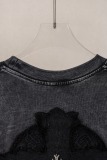 Chrome Hearts Retro 3D Embroidered T-shirt Unisex Casual Loose Short Sleeve